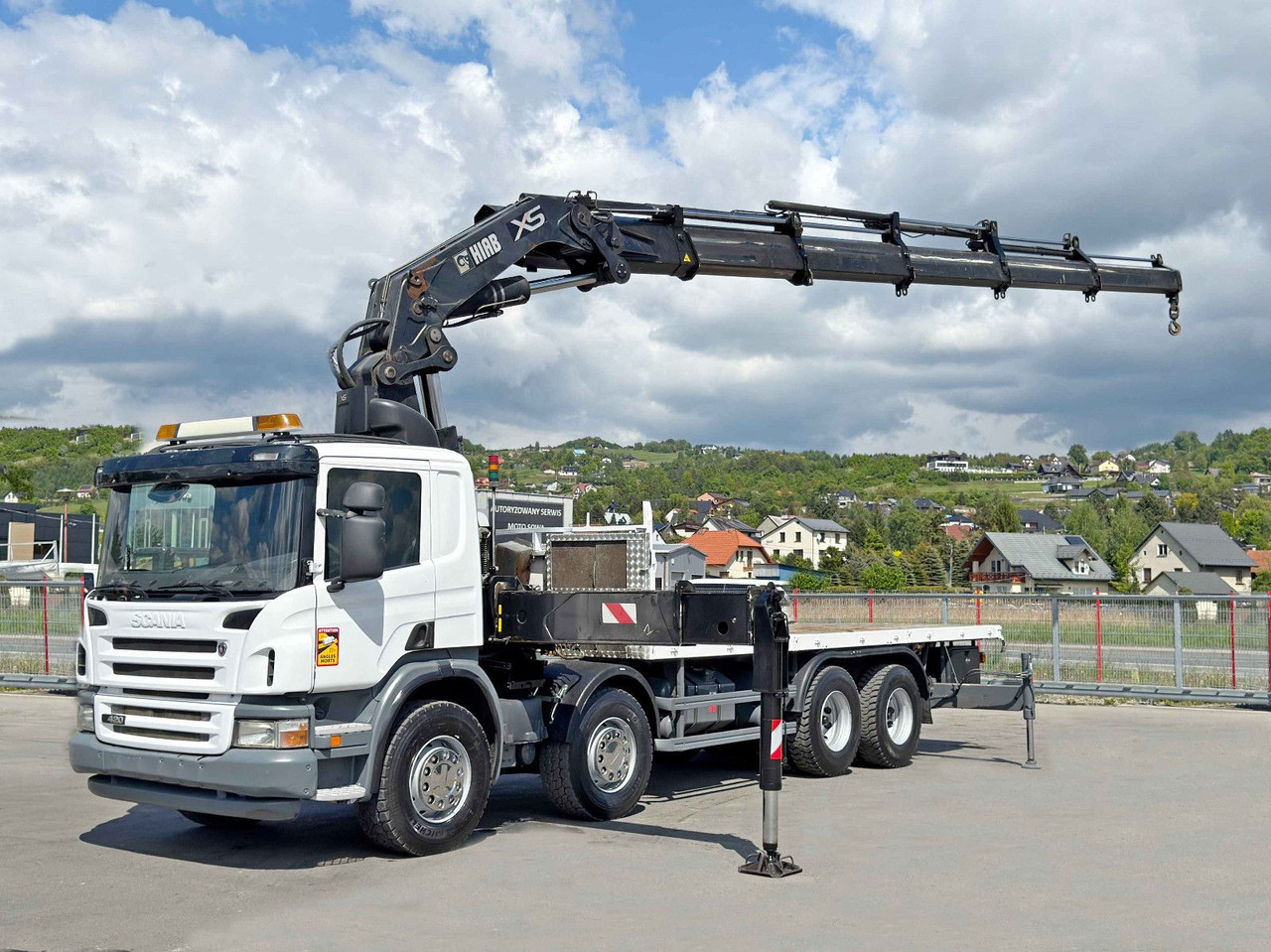 Scania P 420* PLATFORM 6,80m * HIAB 600 EP-5/FUNK * 8x4 - Камион с кран: снимка 2 Scania P 420* PLATFORM 6,80m * HIAB 600 EP-5/FUNK * 8x4 - Камион с кран: снимка 2