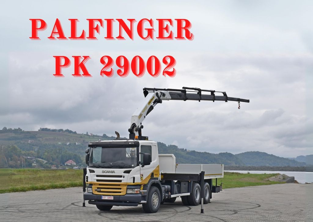 Scania P 420* PRITSCHE 6,40m * PK 29002+FUNK * 6x4 - Камион с кран, Бордови камион: снимка 1 Scania P 420* PRITSCHE 6,40m * PK 29002+FUNK * 6x4 - Камион с кран, Бордови камион: снимка 1