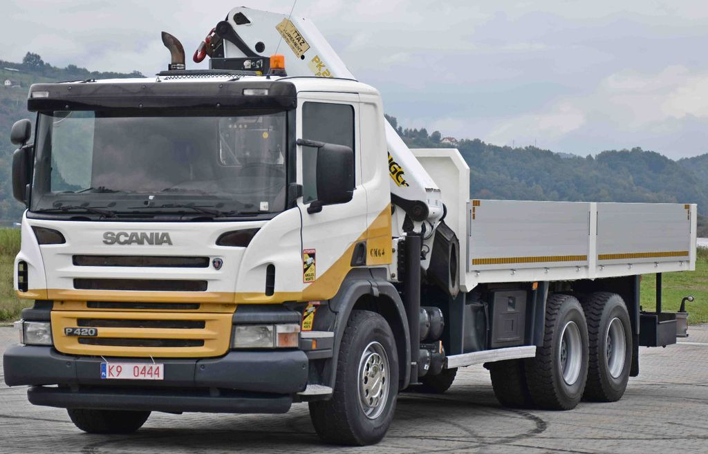 Scania P 420* PRITSCHE 6,40m * PK 29002+FUNK * 6x4 - Камион с кран, Бордови камион: снимка 3 Scania P 420* PRITSCHE 6,40m * PK 29002+FUNK * 6x4 - Камион с кран, Бордови камион: снимка 3