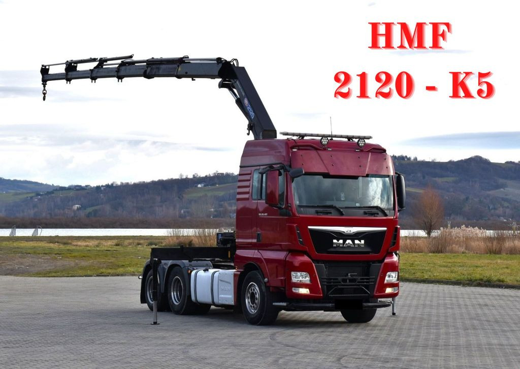 MAN TGX 28.480 Sattelzugmaschine + HMF 2120 K5/FUNK MAN TGX 28.480 Sattelzugmaschine + HMF 2120 K5/FUNK - Влекач: снимка 1 MAN TGX 28.480 Sattelzugmaschine + HMF 2120 K5/FUNK MAN TGX 28.480 Sattelzugmaschine + HMF 2120 K5/FUNK - Влекач: снимка 1