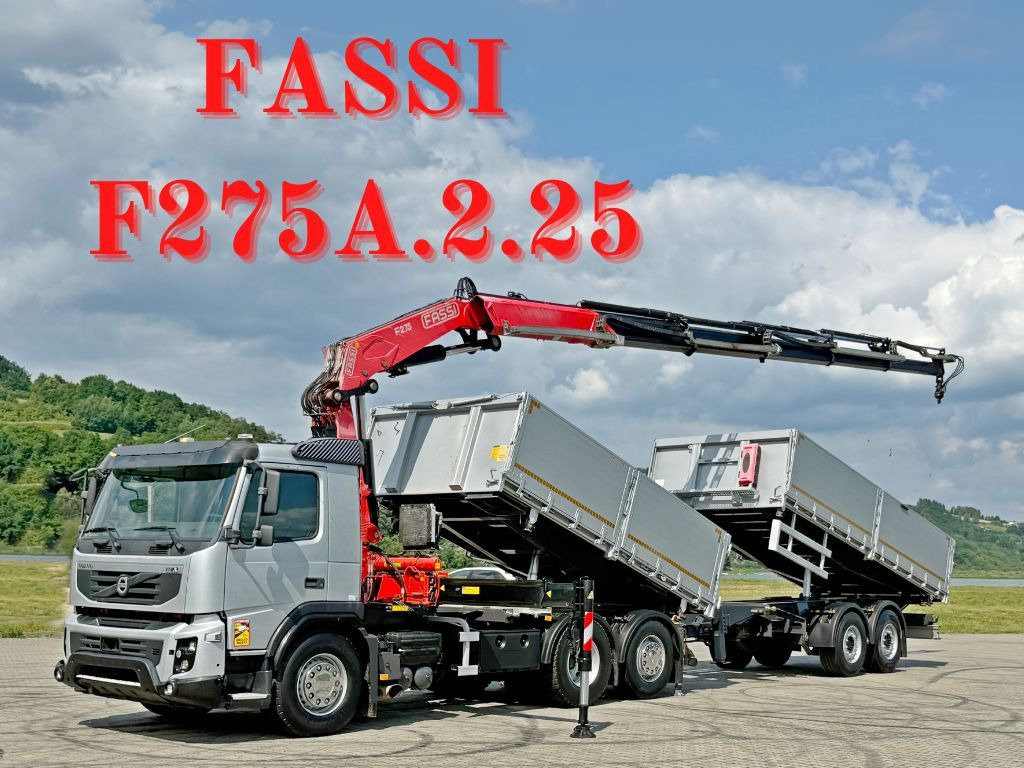 Volvo FMX 420* FASSI F275.2.25 + FUNK + Anhänger / TOP - Самосвал камион, Камион с кран: снимка 1 Volvo FMX 420* FASSI F275.2.25 + FUNK + Anhänger / TOP - Самосвал камион, Камион с кран: снимка 1