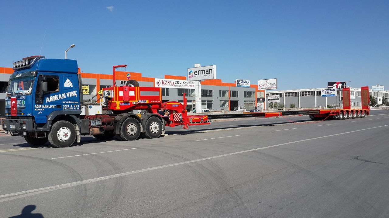Нови Нискорамна площадка полуремарке За превоз на тежка техника LIDER 2024 YEAR NEW MODELS containeer flatbes semi TRAILER FOR SALE: снимка 6
