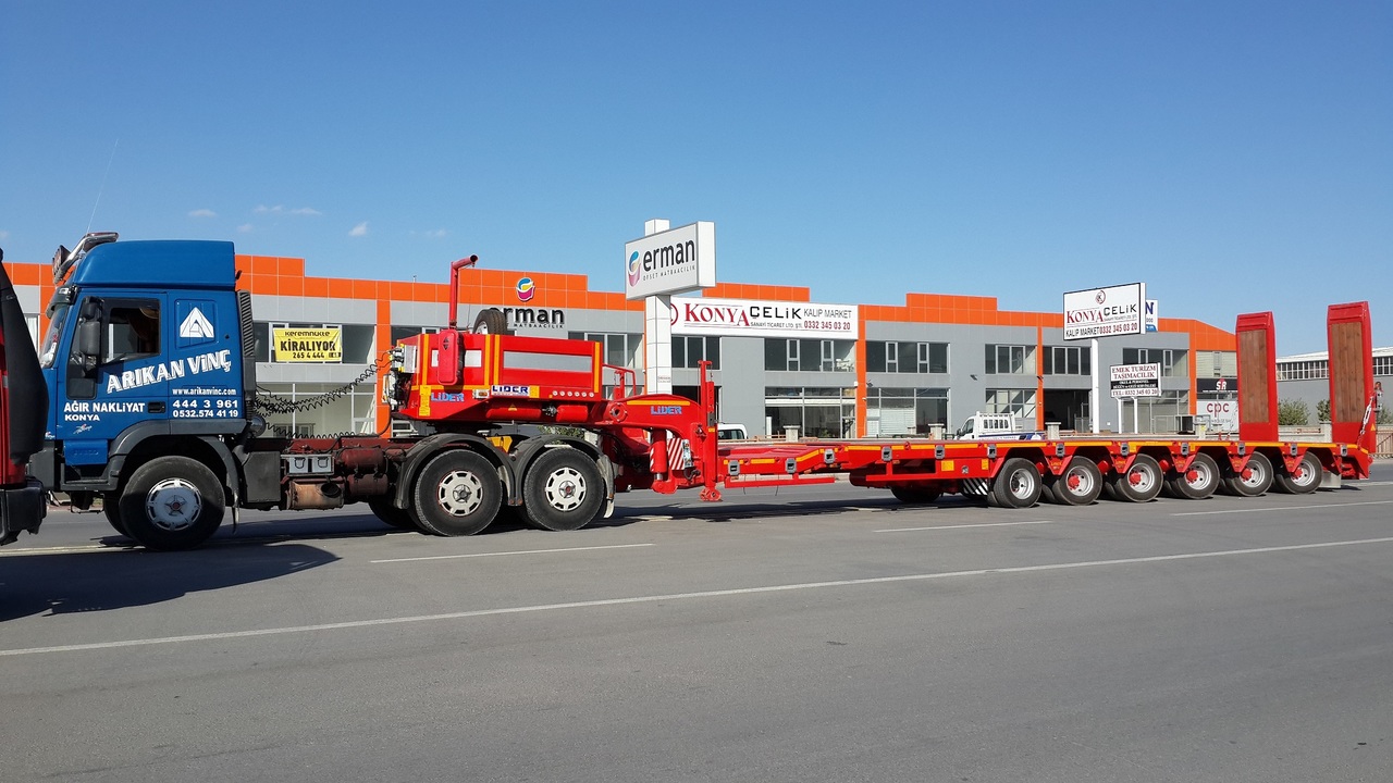 Нови Нискорамна площадка полуремарке За превоз на тежка техника LIDER 2024 YEAR NEW MODELS containeer flatbes semi TRAILER FOR SALE: снимка 7
