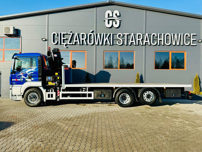 MAN MAN TGS 26.360 // E6 // 6x2 // platforma laweta 7,2m z HDs HMF 1 - Бордови камион, Камион с кран: снимка 2 MAN MAN TGS 26.360 // E6 // 6x2 // platforma laweta 7,2m z HDs HMF 1 - Бордови камион, Камион с кран: снимка 2