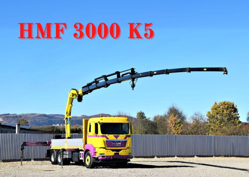 MAN TGS 28.440 Pritsche 5,60* HMF 3000 K5 + FUNK ! - Бордови камион, Камион с кран: снимка 1 MAN TGS 28.440 Pritsche 5,60* HMF 3000 K5 + FUNK ! - Бордови камион, Камион с кран: снимка 1