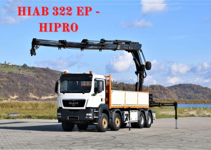 MAN TGS 35.440 * HIAB 322 EP-5HIPRO+FUNK / 8x4! - Бордови камион, Камион с кран: снимка 1 MAN TGS 35.440 * HIAB 322 EP-5HIPRO+FUNK / 8x4! - Бордови камион, Камион с кран: снимка 1