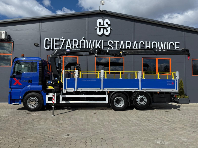 MAN TGS TGX 26.360 / E6 / 143tys km !!! skrzynia + żuraw HMF / manua - Бордови камион, Камион с кран: снимка 2 MAN TGS TGX 26.360 / E6 / 143tys km !!! skrzynia + żuraw HMF / manua - Бордови камион, Камион с кран: снимка 2