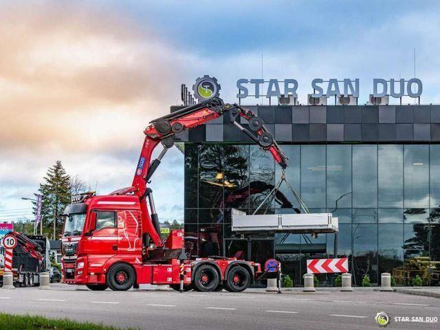 MAN TGX 28.500 6x2 HMF 5020K-RC Fly Jib Crane - Бордови камион, Камион с кран: снимка 1 MAN TGX 28.500 6x2 HMF 5020K-RC Fly Jib Crane - Бордови камион, Камион с кран: снимка 1