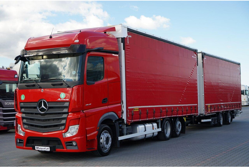 Mercedes-Benz ACTROS 2545 / ZESTAW TANDEM 120 M3 / PRZEJAZDOWY / 6x2 / OŚ POD - Камион с брезент: снимка 2 Mercedes-Benz ACTROS 2545 / ZESTAW TANDEM 120 M3 / PRZEJAZDOWY / 6x2 / OŚ POD - Камион с брезент: снимка 2