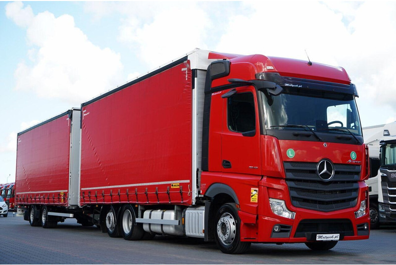 Mercedes-Benz ACTROS 2545 / ZESTAW TANDEM 120 M3 / PRZEJAZDOWY / 6x2 / OŚ POD - Камион с брезент: снимка 1 Mercedes-Benz ACTROS 2545 / ZESTAW TANDEM 120 M3 / PRZEJAZDOWY / 6x2 / OŚ POD - Камион с брезент: снимка 1