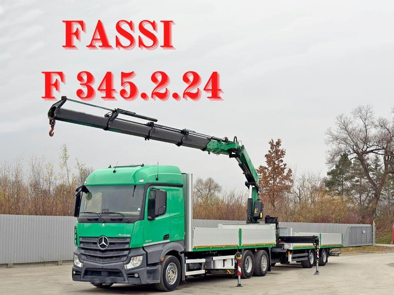 Mercedes-Benz ACTROS 2645 * FASSI F 345.24 + FUNK + Anhänger - Бордови камион, Камион с кран: снимка 1 Mercedes-Benz ACTROS 2645 * FASSI F 345.24 + FUNK + Anhänger - Бордови камион, Камион с кран: снимка 1