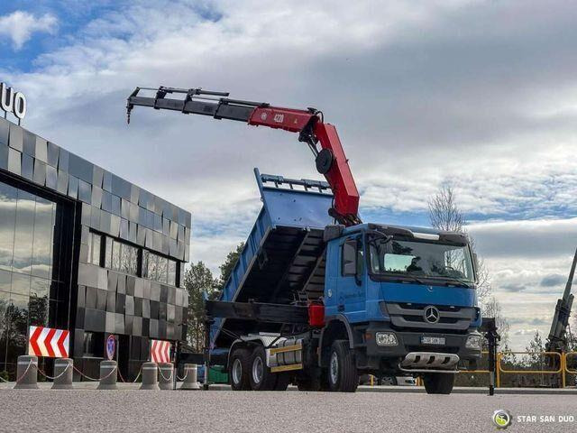 Mercedes-Benz ACTROS 3341 6x6 HMF 4220 K4 CRANE KIPPER - Самосвал камион, Камион с кран: снимка 3 Mercedes-Benz ACTROS 3341 6x6 HMF 4220 K4 CRANE KIPPER - Самосвал камион, Камион с кран: снимка 3
