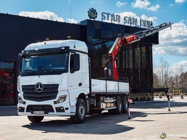 Mercedes-Benz ACTROS 3351 NEW 6x4 Fassi F485 Crane - Бордови камион, Камион с кран: снимка 1 Mercedes-Benz ACTROS 3351 NEW 6x4 Fassi F485 Crane - Бордови камион, Камион с кран: снимка 1