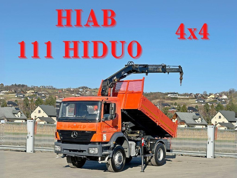 Mercedes-Benz AXOR 1829 * HIAB 1111 HIDUO + FUNK * TOP * 4x4 - Самосвал камион, Камион с кран: снимка 1 Mercedes-Benz AXOR 1829 * HIAB 1111 HIDUO + FUNK * TOP * 4x4 - Самосвал камион, Камион с кран: снимка 1