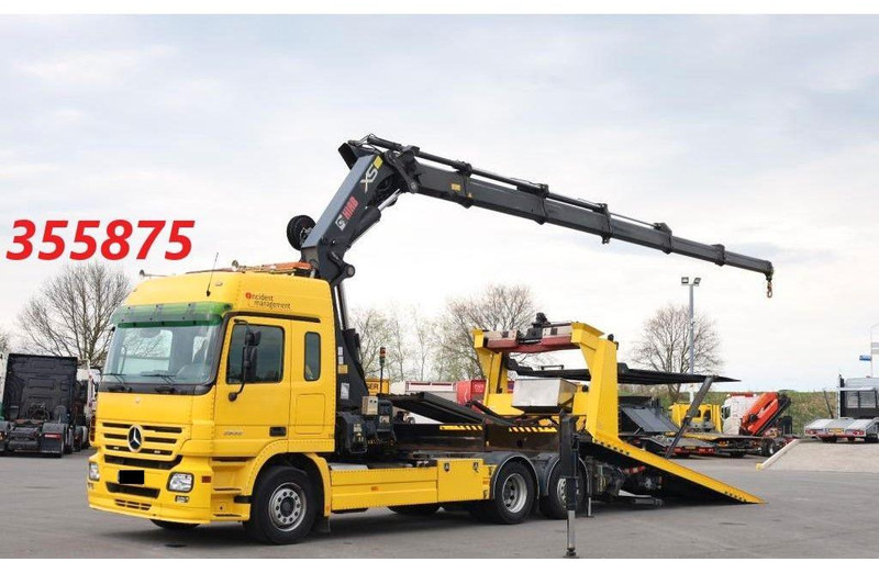 Mercedes-Benz Actros 2532 Vehicle transporter + crane Hiab 477EP-5 HiPro 6x2 - Автовоз камион: снимка 2 Mercedes-Benz Actros 2532 Vehicle transporter + crane Hiab 477EP-5 HiPro 6x2 - Автовоз камион: снимка 2