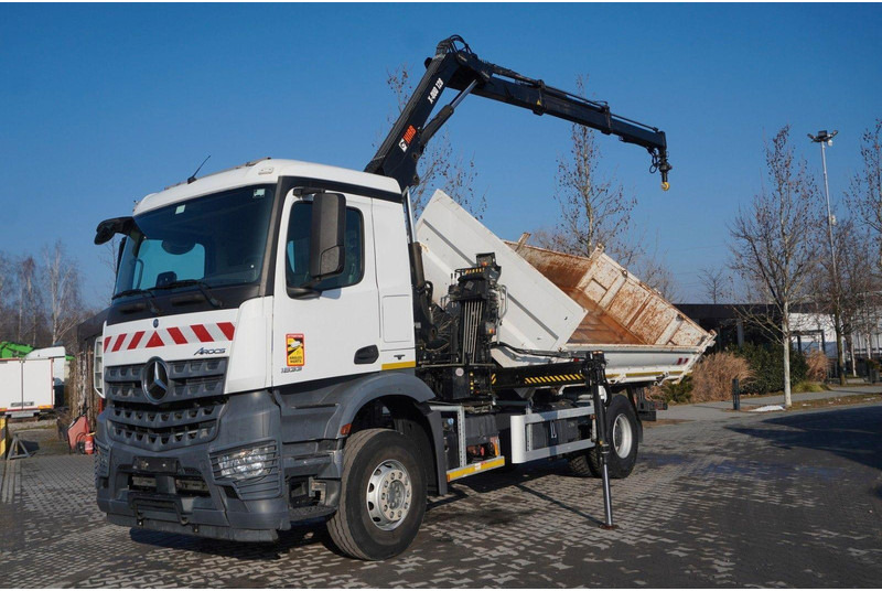 Mercedes-Benz Arocs 1833 3-Way Tipper Crane HIAB X-DUO 128 B - Самосвал камион, Камион с кран: снимка 1 Mercedes-Benz Arocs 1833 3-Way Tipper Crane HIAB X-DUO 128 B - Самосвал камион, Камион с кран: снимка 1