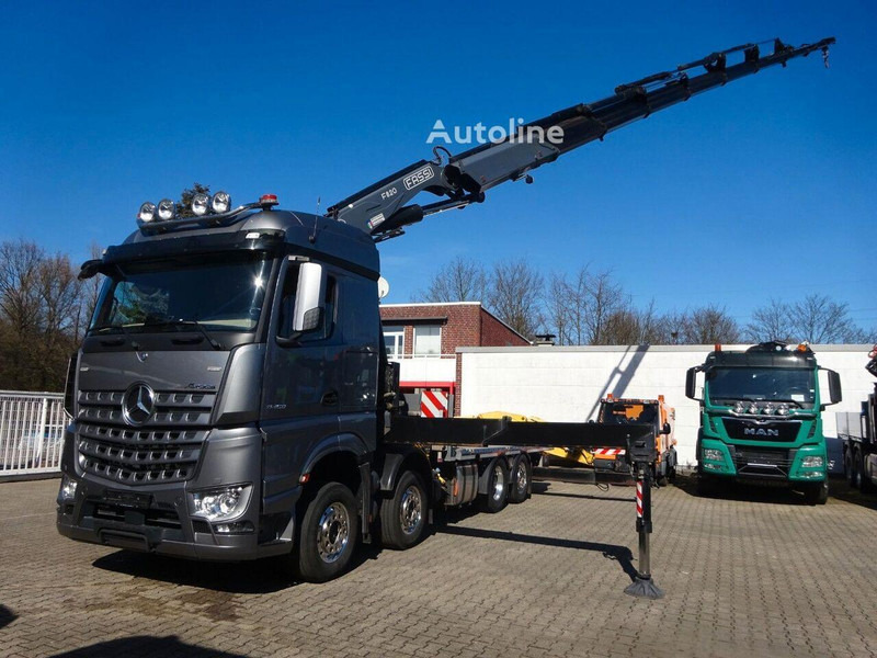 Mercedes-Benz Arocs 3453 8x2 Open Flatbed + Crane Fassi F820 - Бордови камион, Камион с кран: снимка 5 Mercedes-Benz Arocs 3453 8x2 Open Flatbed + Crane Fassi F820 - Бордови камион, Камион с кран: снимка 5