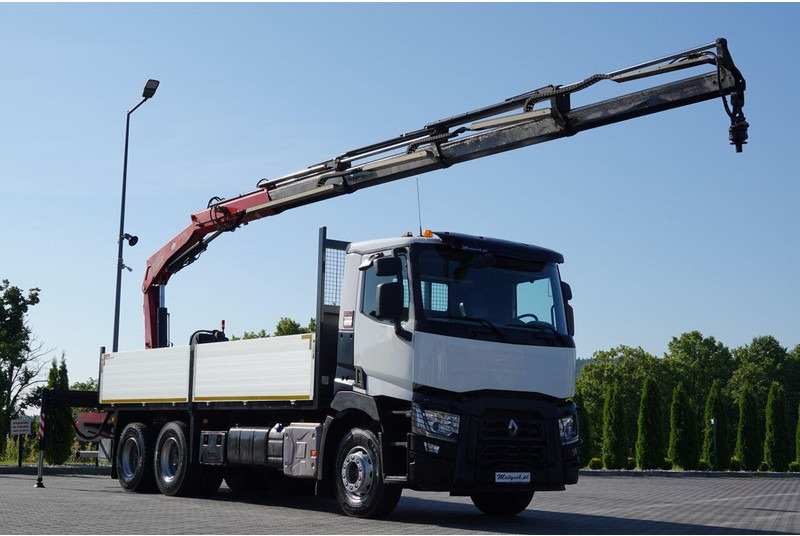 Renault C 380 / 6X4 / SKRZYNIOWY 6.4 M / + HDS FASSI F175A / MAX UDŹWIG - Бордови камион, Камион с кран: снимка 2 Renault C 380 / 6X4 / SKRZYNIOWY 6.4 M / + HDS FASSI F175A / MAX UDŹWIG - Бордови камион, Камион с кран: снимка 2