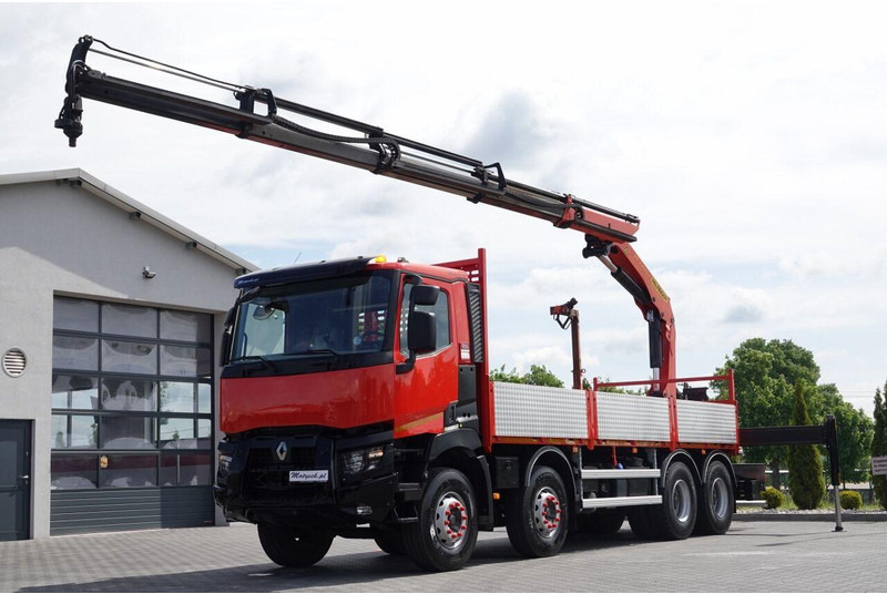 Renault C 430 / 8x4 / SKRZYNIOWY 7 M + HDS PALFINGER PK 24001-K C / WYSÓ - Бордови камион, Камион с кран: снимка 2 Renault C 430 / 8x4 / SKRZYNIOWY 7 M + HDS PALFINGER PK 24001-K C / WYSÓ - Бордови камион, Камион с кран: снимка 2