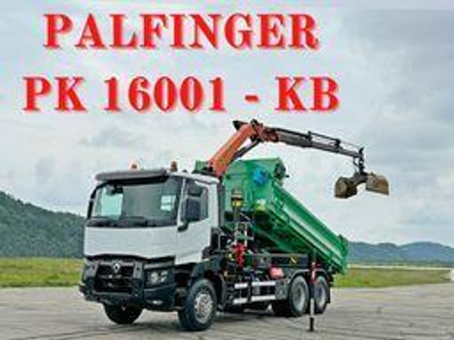 Renault C 430 *KIPPER 5,10 m + PK 16001 - K B* 6x4 - Самосвал камион, Камион с кран: снимка 1 Renault C 430 *KIPPER 5,10 m + PK 16001 - K B* 6x4 - Самосвал камион, Камион с кран: снимка 1