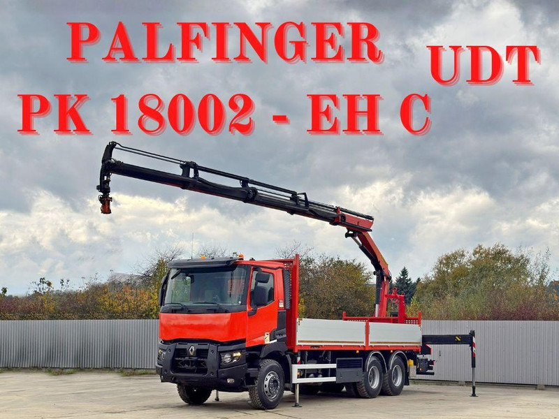 Renault C430 * PALFINGER PK 18002 - EHC + FUNK/ 6x4 - Бордови камион, Камион с кран: снимка 3 Renault C430 * PALFINGER PK 18002 - EHC + FUNK/ 6x4 - Бордови камион, Камион с кран: снимка 3