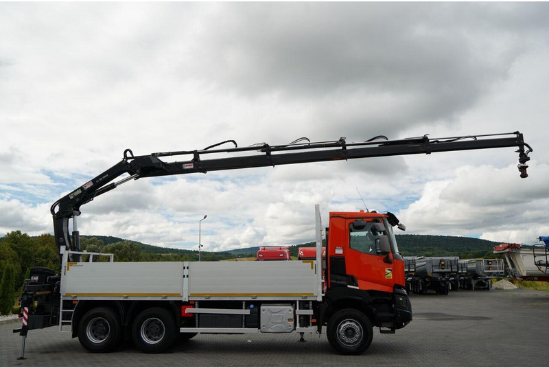 Renault K 380 / 6X4 / SKRZYNIOWY 6.2 M / + HDS HIAB 166 ES-4 / MAX UDŹWI - Бордови камион, Камион с кран: снимка 5 Renault K 380 / 6X4 / SKRZYNIOWY 6.2 M / + HDS HIAB 166 ES-4 / MAX UDŹWI - Бордови камион, Камион с кран: снимка 5