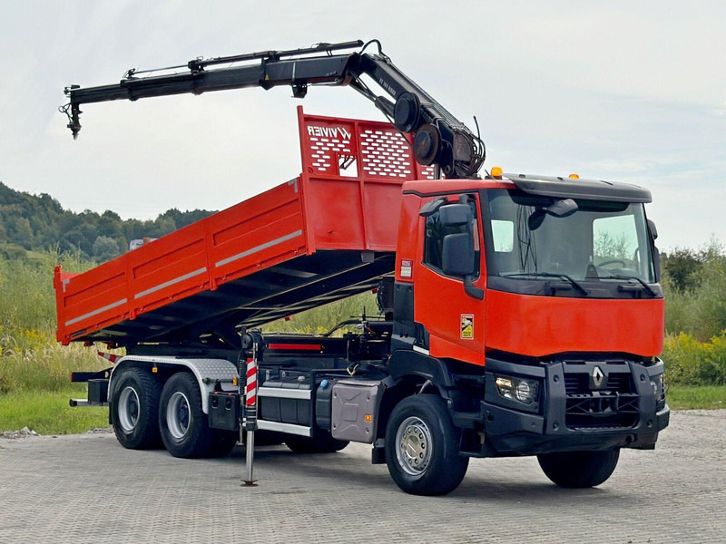 Renault K 380 * HIAB 144 BS - 3 HIDUO + FUNK * 6x4 * TOP - Самосвал камион, Камион с кран: снимка 2 Renault K 380 * HIAB 144 BS - 3 HIDUO + FUNK * 6x4 * TOP - Самосвал камион, Камион с кран: снимка 2