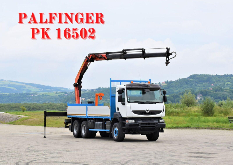 Renault KERAX 370 - Бордови камион, Камион с кран: снимка 1 Renault KERAX 370 - Бордови камион, Камион с кран: снимка 1