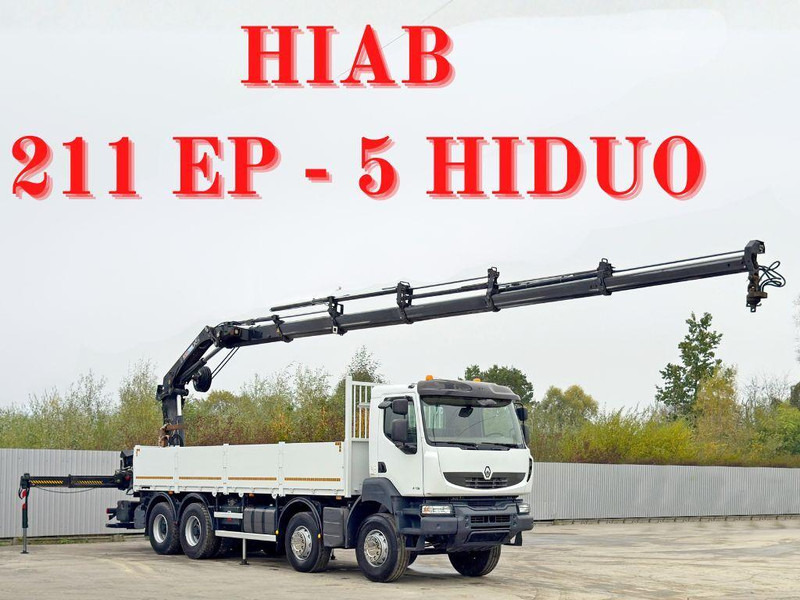 Renault KERAX 430 * HIAB 211 EP-5 HIDUO /FUNK *8x4 - Бордови камион, Камион с кран: снимка 1 Renault KERAX 430 * HIAB 211 EP-5 HIDUO /FUNK *8x4 - Бордови камион, Камион с кран: снимка 1
