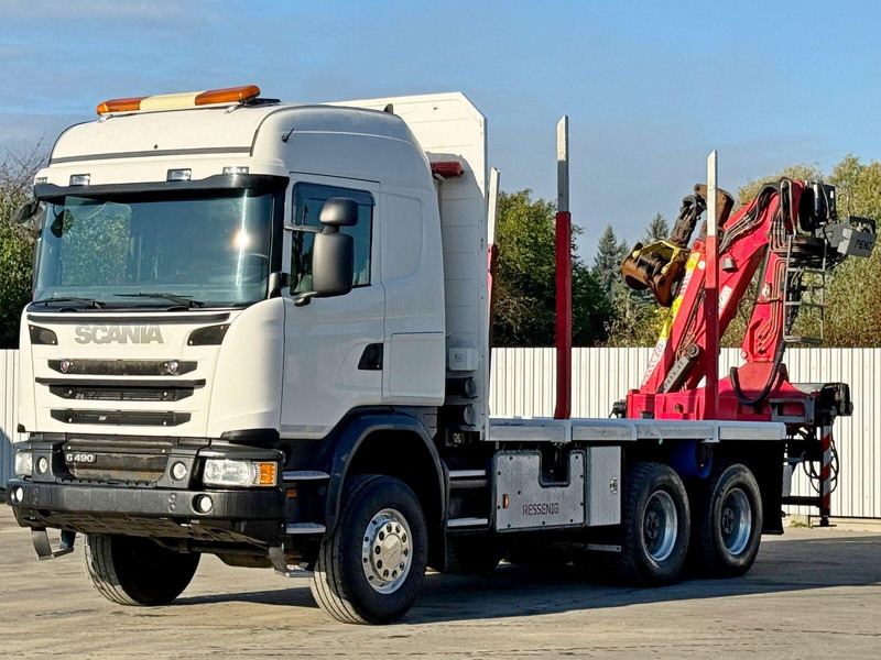 Scania G490 - Камион за дърва, Камион с кран: снимка 4 Scania G490 - Камион за дърва, Камион с кран: снимка 4