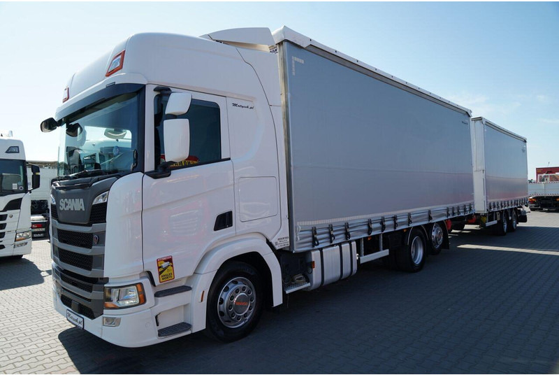 Scania R 450 / ZESTAW TANDEM 120 M3 / PRZEJAZDOWY / OŚ SKRĘTNA PODNOSZO - Камион с брезент: снимка 2 Scania R 450 / ZESTAW TANDEM 120 M3 / PRZEJAZDOWY / OŚ SKRĘTNA PODNOSZO - Камион с брезент: снимка 2