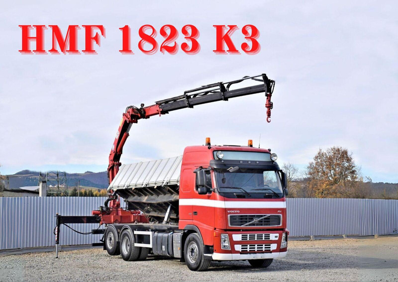 Volvo FH 480 Kipper 6,20m + HMF 1823 K3 + FUNK - Самосвал камион, Камион с кран: снимка 1 Volvo FH 480 Kipper 6,20m + HMF 1823 K3 + FUNK - Самосвал камион, Камион с кран: снимка 1
