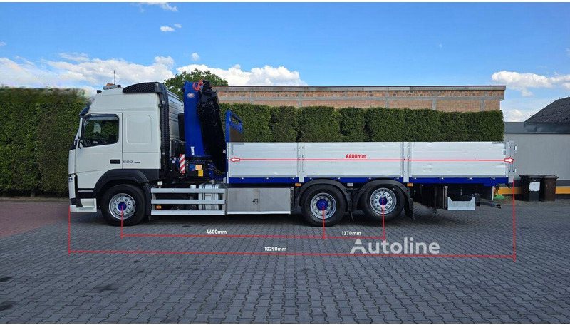 Volvo FM 500 - Flatbed+crane 6x2 - Бордови камион, Камион с кран: снимка 4 Volvo FM 500 - Flatbed+crane 6x2 - Бордови камион, Камион с кран: снимка 4