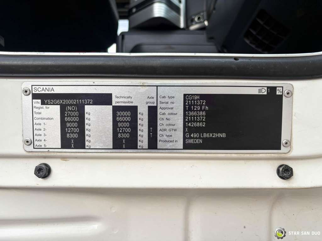 Камион с кран Scania  G490 6x2 Palfinger PK 53002 SH Fly Jib Basket: снимка 26