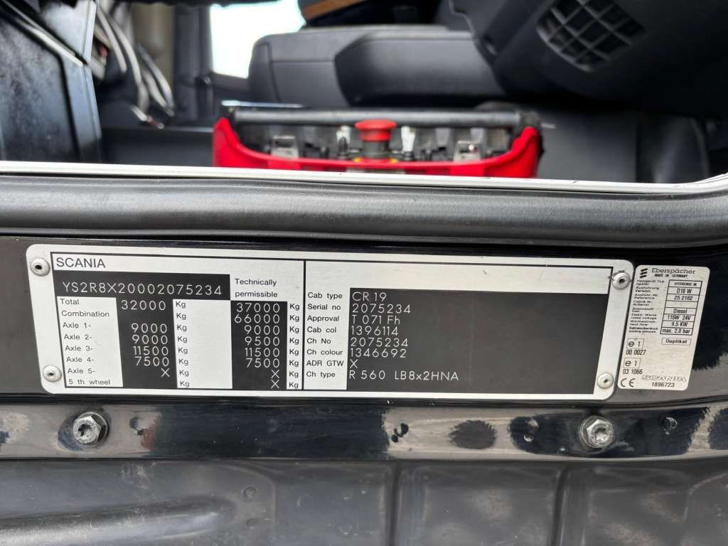 Влекач Scania  R560 8x2 PALFINGER PK 92002 SH Fly Jib Winch 5t: снимка 26