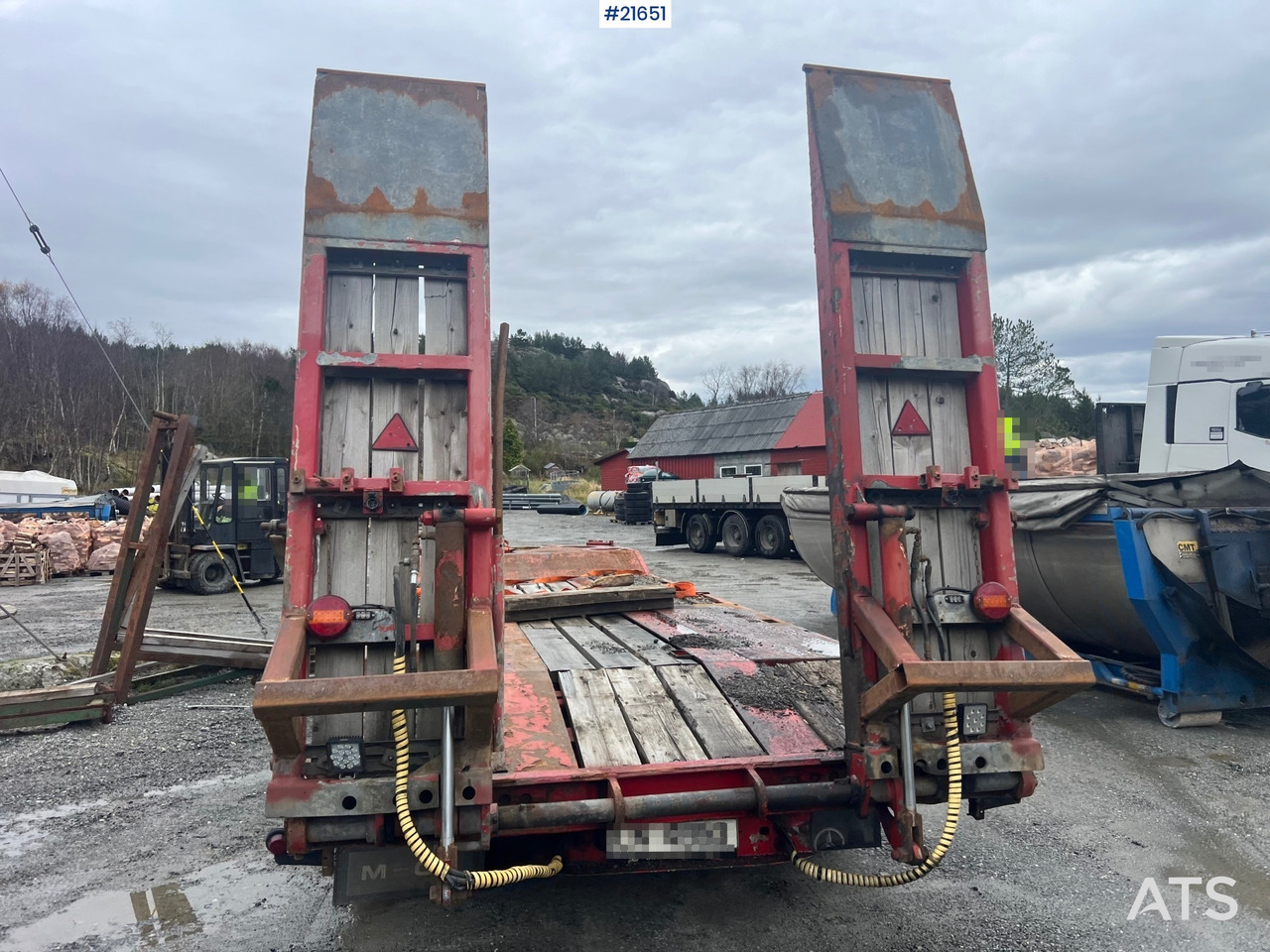 Damm 3 akslet maskinhenger m/ hydrauliske kjørebroer - Автовоз ремарке: снимка 3 Damm 3 akslet maskinhenger m/ hydrauliske kjørebroer - Автовоз ремарке: снимка 3