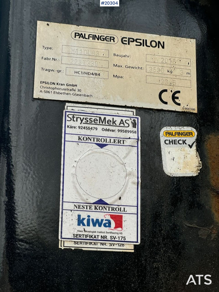 Кран за камион Palfinger Epsilon M110: снимка 23