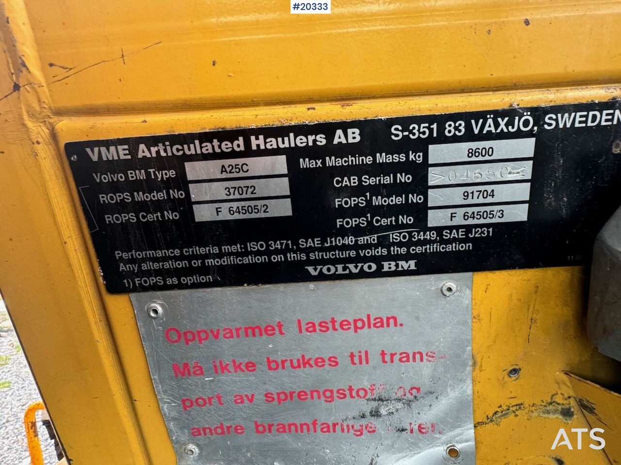 Самосвал Volvo A25C: снимка 33