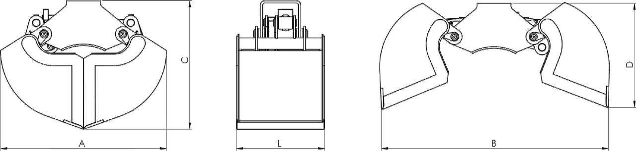 Clamshell bucket with sidewalls BV-L 320 - Грайферна кофа за Кран за камион: снимка 3 Clamshell bucket with sidewalls BV-L 320 - Грайферна кофа за Кран за камион: снимка 3