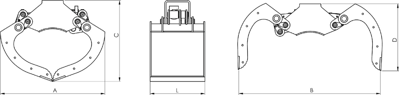 Clamshell buckets withouth side-wall BV-MR 125 - Грайферна кофа за Кран за камион: снимка 3 Clamshell buckets withouth side-wall BV-MR 125 - Грайферна кофа за Кран за камион: снимка 3