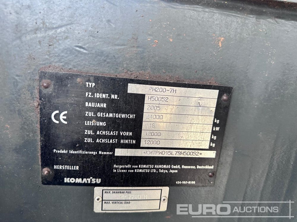 2009 Komatsu PW200-7H - Колесен багер: снимка 2 2009 Komatsu PW200-7H - Колесен багер: снимка 2