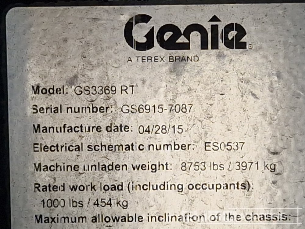 Работна площадка 2015 Genie GS3369RT: снимка 26