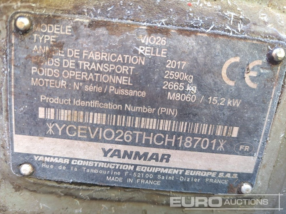 2017 Yanmar ViO26 - Мини багер: снимка 2 2017 Yanmar ViO26 - Мини багер: снимка 2