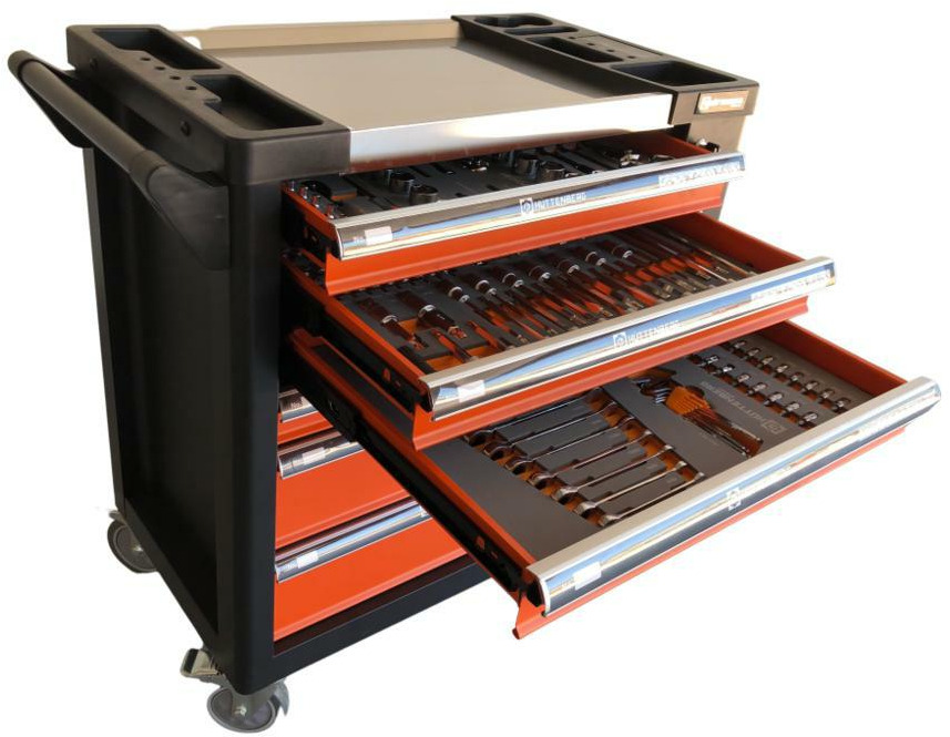 Unused Hüttenberg Tool Trolley, 6 Drawers with Tools - Оборудване за гаражи/ Работилници: снимка 4 Unused Hüttenberg Tool Trolley, 6 Drawers with Tools - Оборудване за гаражи/ Работилници: снимка 4