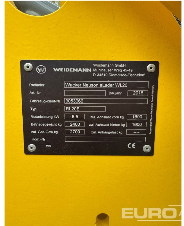 Unused Wacker Neuson WL20E - Колесен товарач: снимка 2 Unused Wacker Neuson WL20E - Колесен товарач: снимка 2