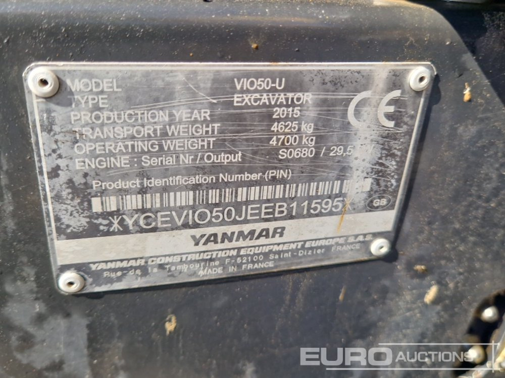 Мини багер 2015 Yanmar ViO50-U: снимка 44 Мини багер 2015 Yanmar ViO50-U: снимка 44