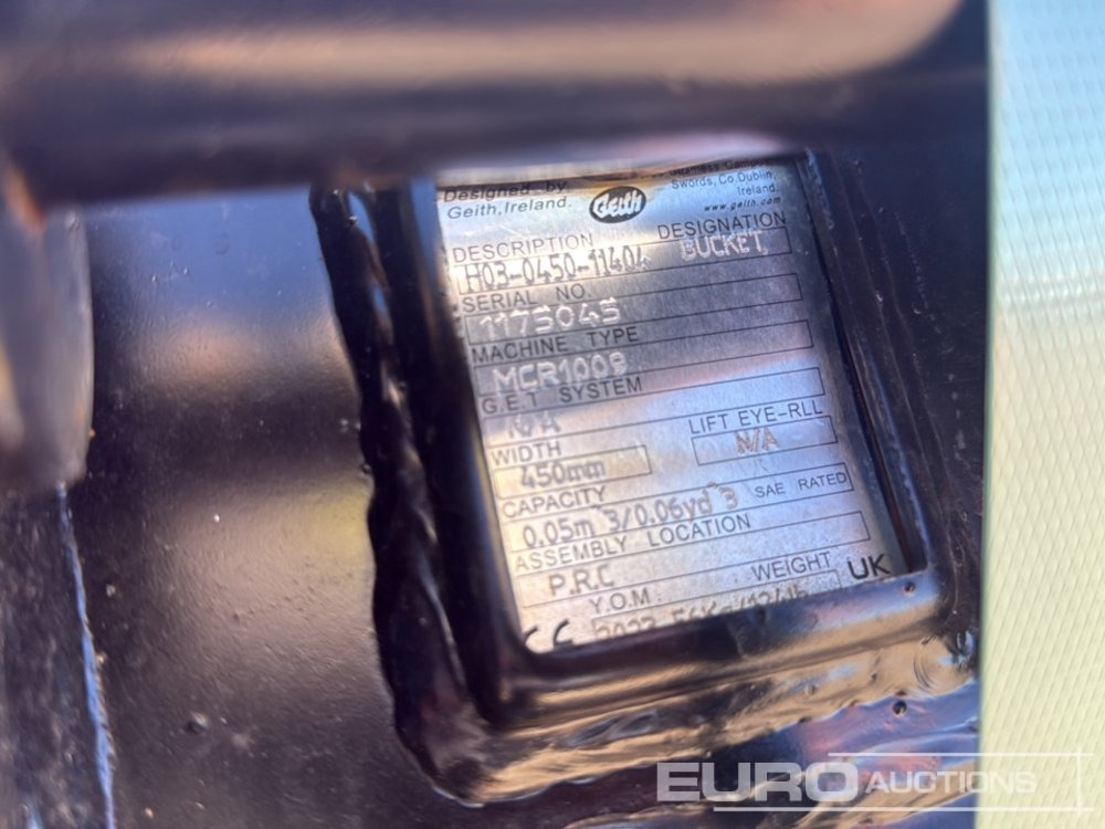 Geith Bucket H03-0450-11404 to Suit MCR1009 (S/N 1175045), Bucket H03-0450-11071 to Suit MCR1009 (S/N 1166016) - Кофа: снимка 5 Geith Bucket H03-0450-11404 to Suit MCR1009 (S/N 1175045), Bucket H03-0450-11071 to Suit MCR1009 (S/N 1166016) - Кофа: снимка 5