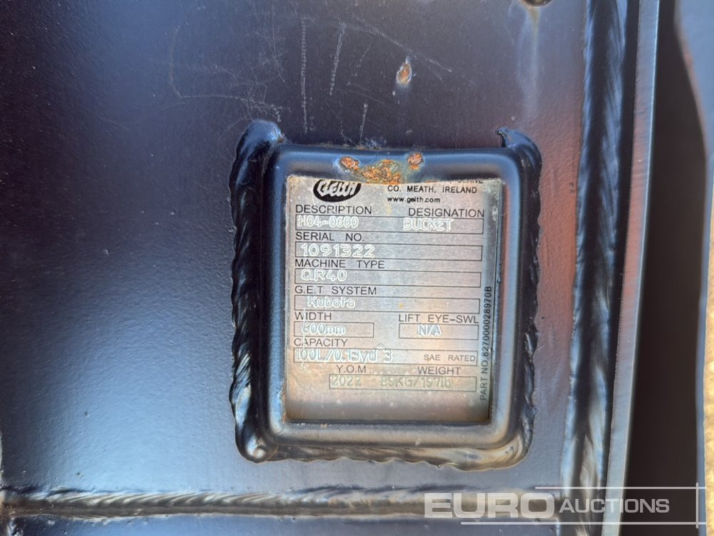 Нови Кофа Geith Digging Bucket H04-0600 to suit QR40 (S/N 1091322), Bucket LGT000BA40750SV to suit 6-10 Ton Excavator (S/N 1163396): снимка 6 Нови Кофа Geith Digging Bucket H04-0600 to suit QR40 (S/N 1091322), Bucket LGT000BA40750SV to suit 6-10 Ton Excavator (S/N 1163396): снимка 6