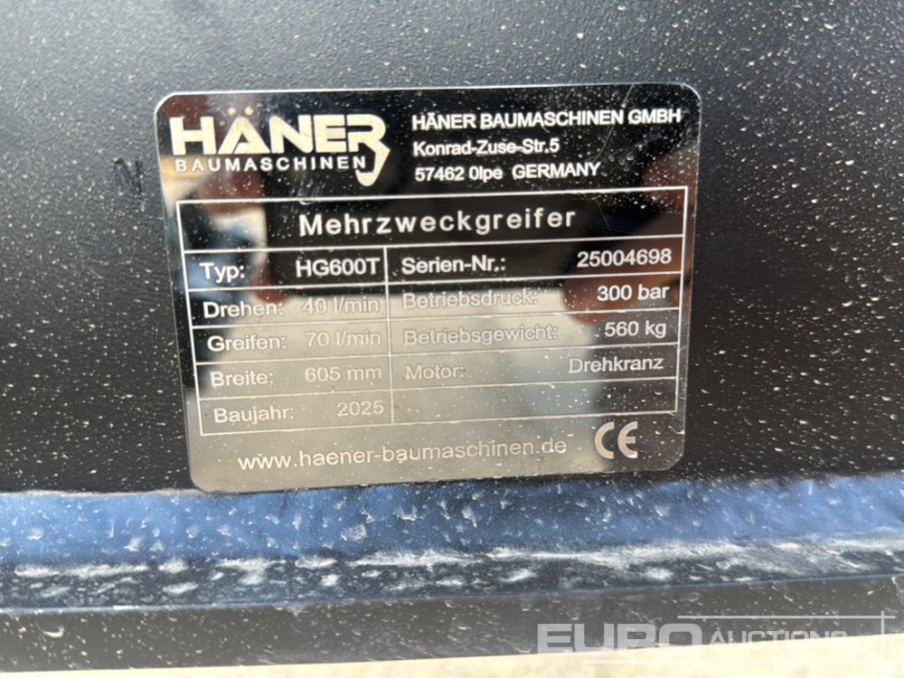 Unused 2025 Häner HG600T - Прикачен инвентар за Багер: снимка 5 Unused 2025 Häner HG600T - Прикачен инвентар за Багер: снимка 5