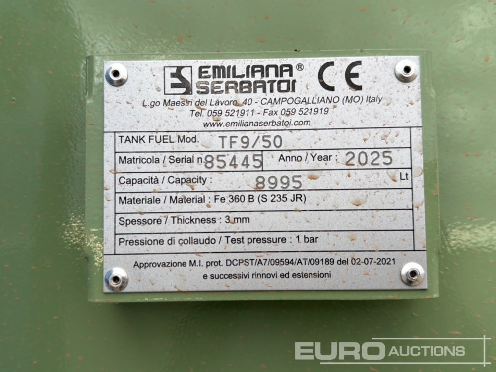 Резервоар за съхранение Unused 2025 Emiliana Serbatoi TF9/50: снимка 9